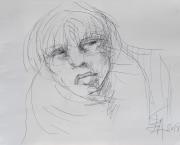 Dessins d'après les screen test d'Andy Warhol shot between 1963 and 1966 -10 -Nico (5) - 2018