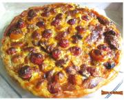 Tarte aux tomates cerises, champignons et chorizo