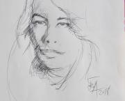 Dessins d'après les screen test d'Andy Warhol shot between 1963 and 19661 - MARY WORONOV