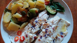 Branzino di laguna ai fiori di campo