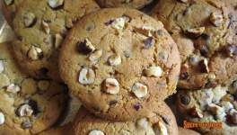 Cookies aux noisettes, chocolat et praliné