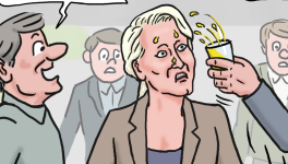 Marion Maréchal - Le Pen aspergée de bière