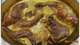 Lapin à la moutarde cuit au four