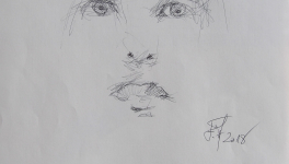 Dessins d'après les screen test d'Andy Warhol  shot between 1963 and 1966 -12 -Nico (7) - 2018