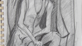 L'éventail - dessin jeux d'ombres et de lumière - 1992