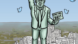 la statue de la débilité de Trump