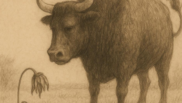 La fable du veau et de la fleur fanée