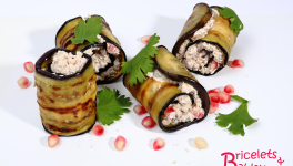 Roulés d'aubergine aux noix