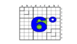 sixième centrosudoku, avec la solution du cinquième centrosudoku.