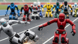 Robots crash, recover, and race at China’s first Humanoid Robot Olympics