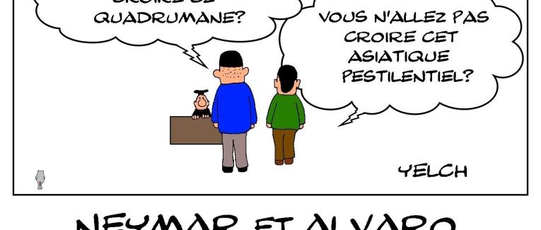 Les joueurs de foot Alvaro et Neymar sont sur le même bateau