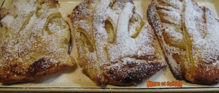 Feuilletés tressés aux poires et à la crème d'amandes