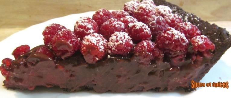 Tarte intensément chocolat aux framboises
