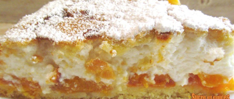 Gâteau soufflé au fromage blanc et aux abricots