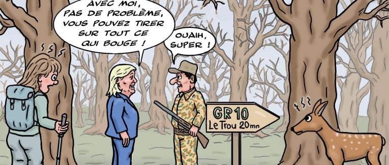 Marine Le Pen part à la chasse