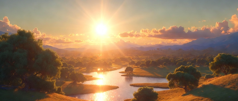 Le soleil brille sur les lumières du passé.