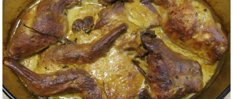 Lapin à la moutarde cuit au four