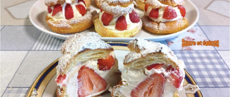 Choux aux fraises avec de la chantilly au mascarpone - Recette en vidéo