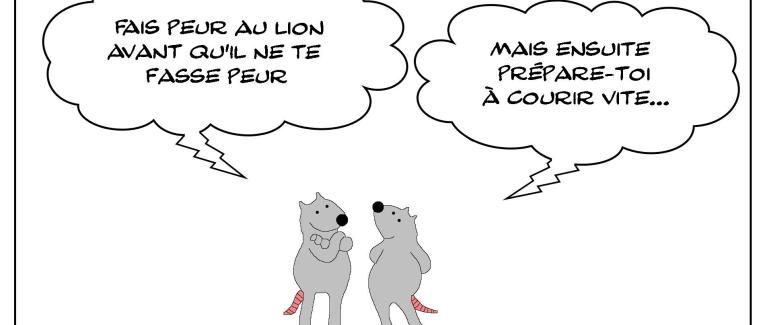 Le rat qui voulait faire peur au lion