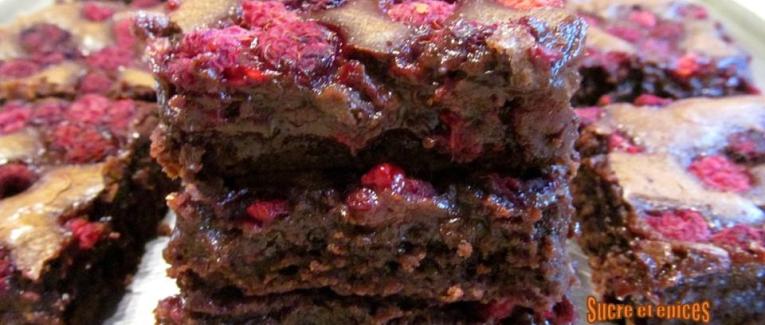 Brownie chocolat-framboises