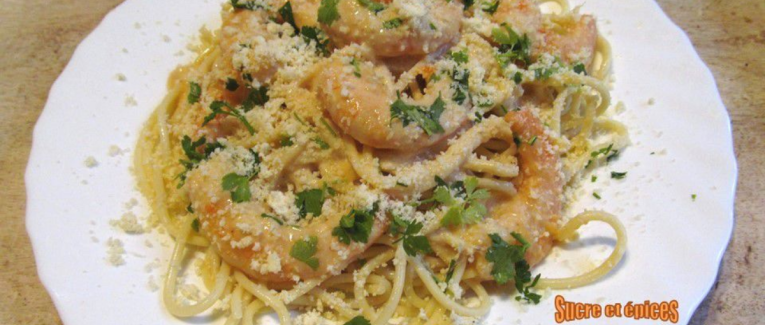 Crevettes en sauce blanche au citron et au parmesan