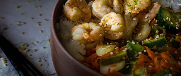 Riz frit aux crevettes façon thaï