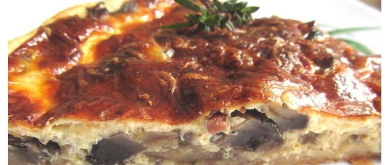 Quiche champignons, lardons et fromage
