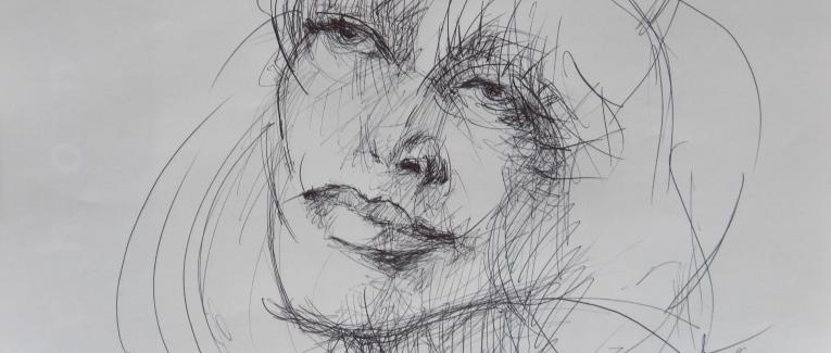 Dessins d'après les screen test d'Andy Warhol shot between 1963 and 1966 -9 -Nico (4) - 2018