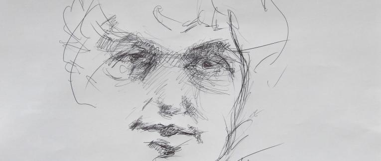 Dessins d'après les screen test d'Andy Warhol shot between 1963 and 1966 -3 - Bob Dylan - 2018