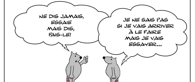 ne pas essayer mais ...faire