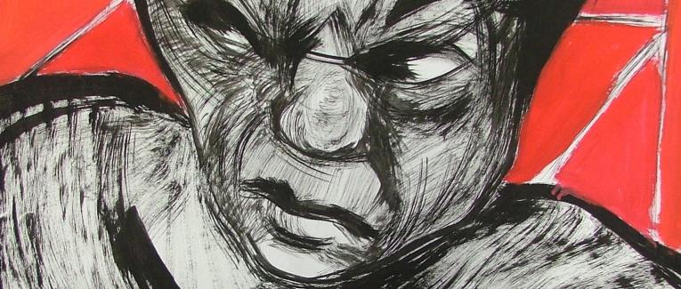 galerie des masques - la colère rentrée - peinture au fil du temps - 1995