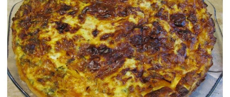 Quiche au poulet, poivron et chèvre frais