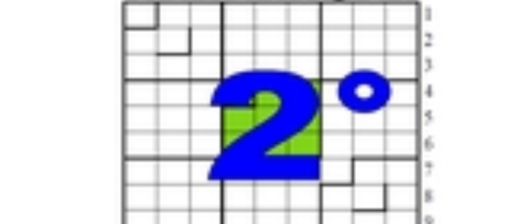 Deuxième centrosudoku, avec le rappel de la solution du premier centrosudoku.