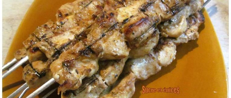 Brochettes grillées de poulet