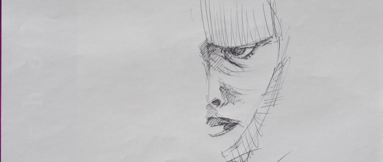 Dessins d'après les screen test d'Andy Warhol shot between 1963 and 1966 -17 et fin - Susan Bottomly 1966 - 2018