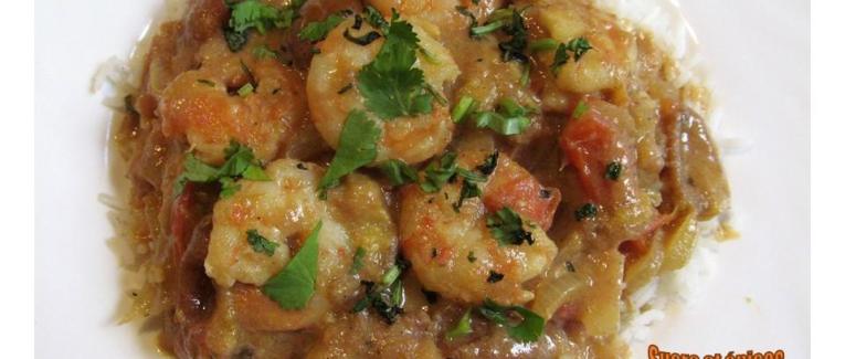 Curry de crevettes aux mirabelles