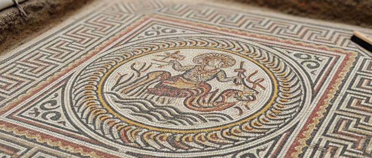 Ancient Roman mosaic unearthed in London construction site