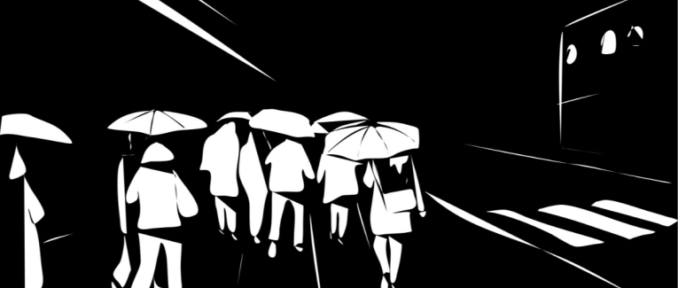 Minimal Art Illustration (Rainy Day)