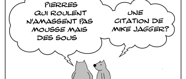 Pierres qui roulent s'en foutent de ne pas amasser de mousse