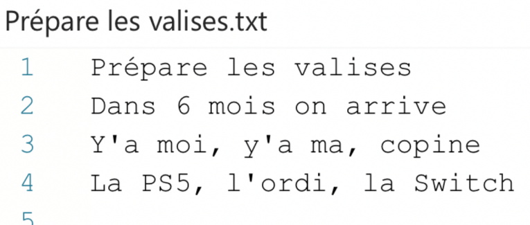 Prépare les valises