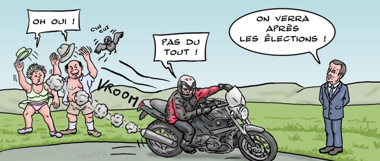 Macron et le contrôle technique des 2 roues motorisés