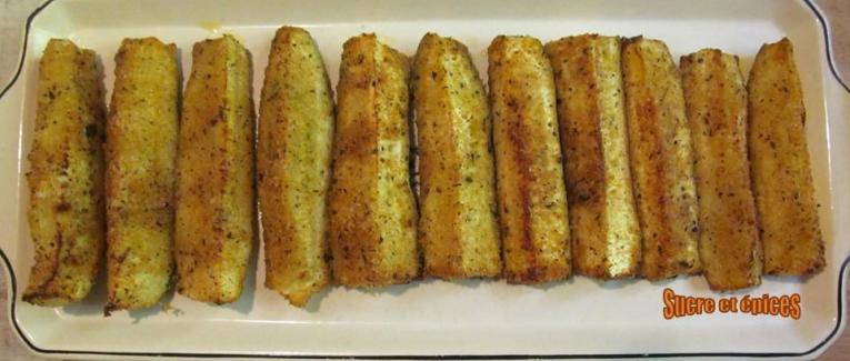 Bâtonnets de courgettes au parmesan et épices
