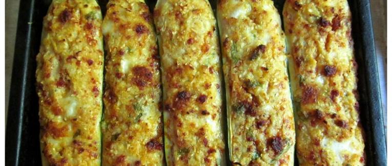 Courgettes farcies au chorizo et mozzarella