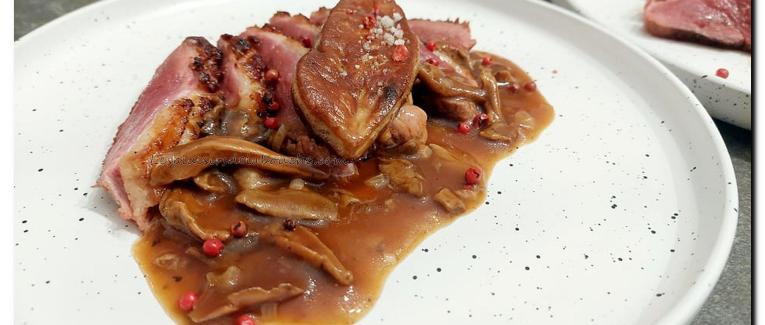 Magret de canard Rossini aux cèpes.