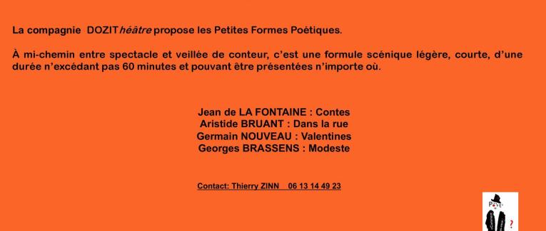 PETITES FORMES POETIQUES
