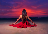 Sa robe rouge autour