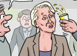 Marion Maréchal - Le Pen aspergée de bière