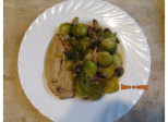 Escalopes de dinde aux champignons et choux de Bruxelles