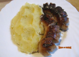 Boudins blancs poêlés à la purée de pommes de terre