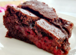 Brownie chocolat noir et framboises